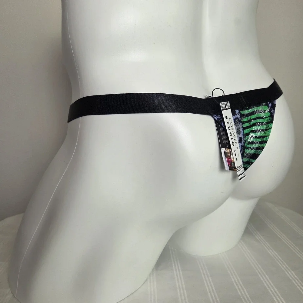 Cosabella‎ x Studio 189 Mens Green Purple Lace G-String Thong Underwear NEW
